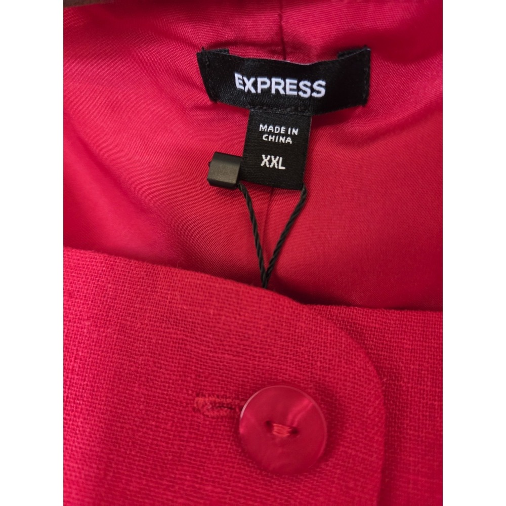 Express Linen Blend Tank Top Vest Lined Red 2X Classic Chic Colorful NWT Boho - Picture 2 of 10